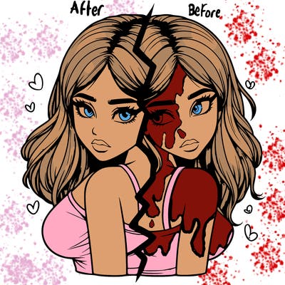 realistic girl split