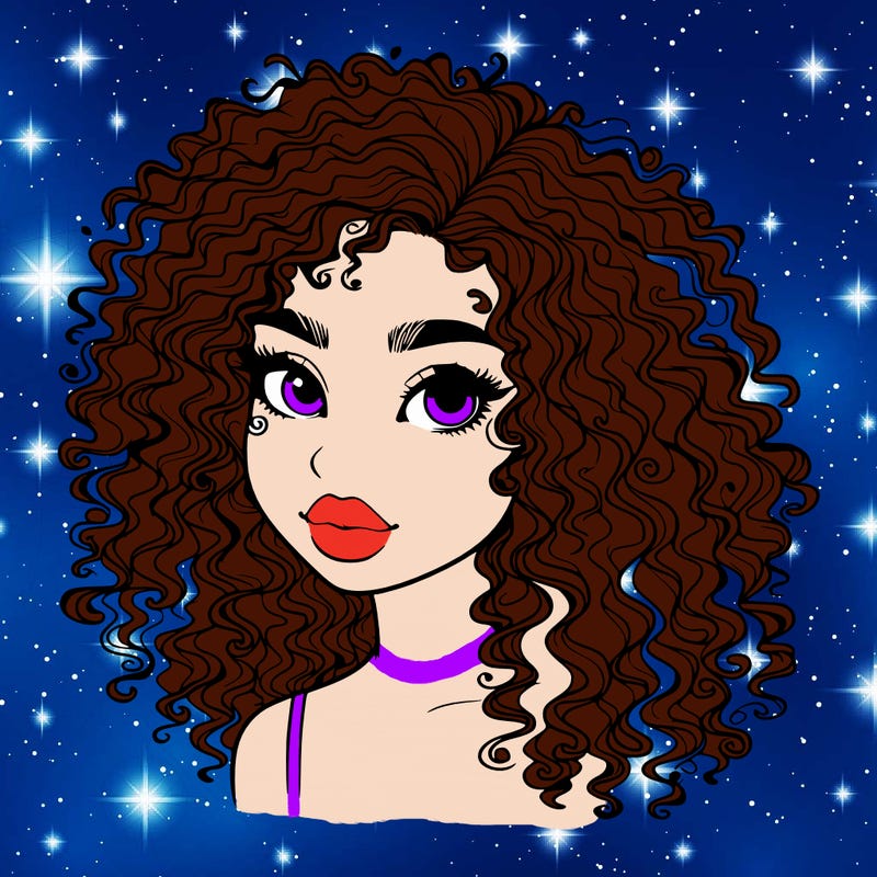 girl with curly hair realistic