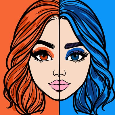 realistic girl split half