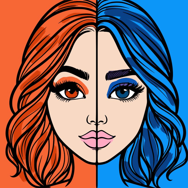 realistic girl split half