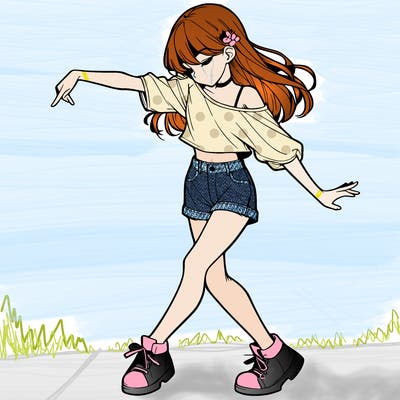 realistic girl danceing