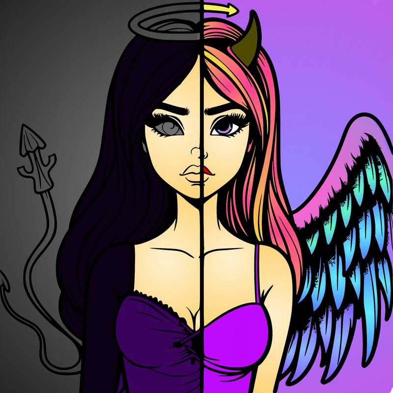 devil vs angel realistic girl
