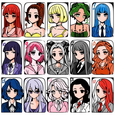 girls that look diffrent anime