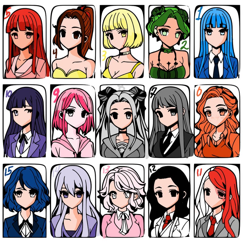 girls that look diffrent anime