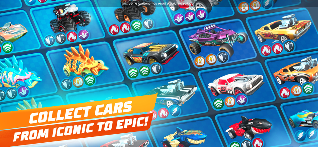 A digital gallery showcasing a variety of iconic and epic Hot Wheels cars and monster trucks