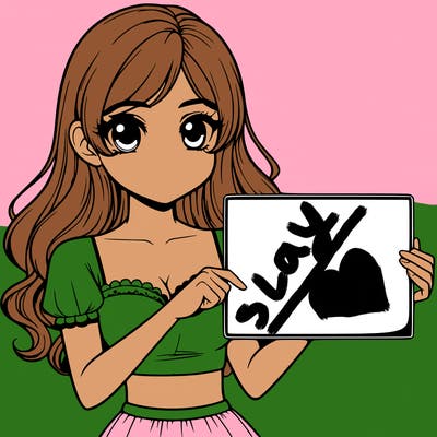 realistic pretty girl holding blank sign