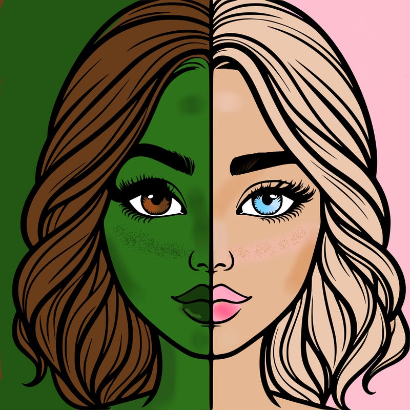 realistic girl split half