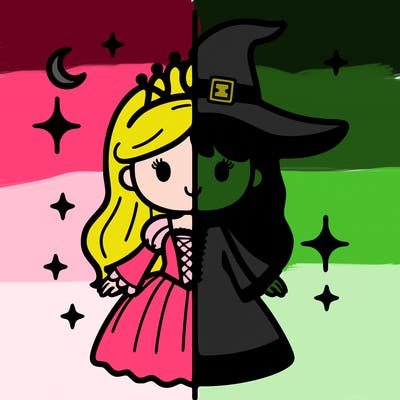 split princess and witch