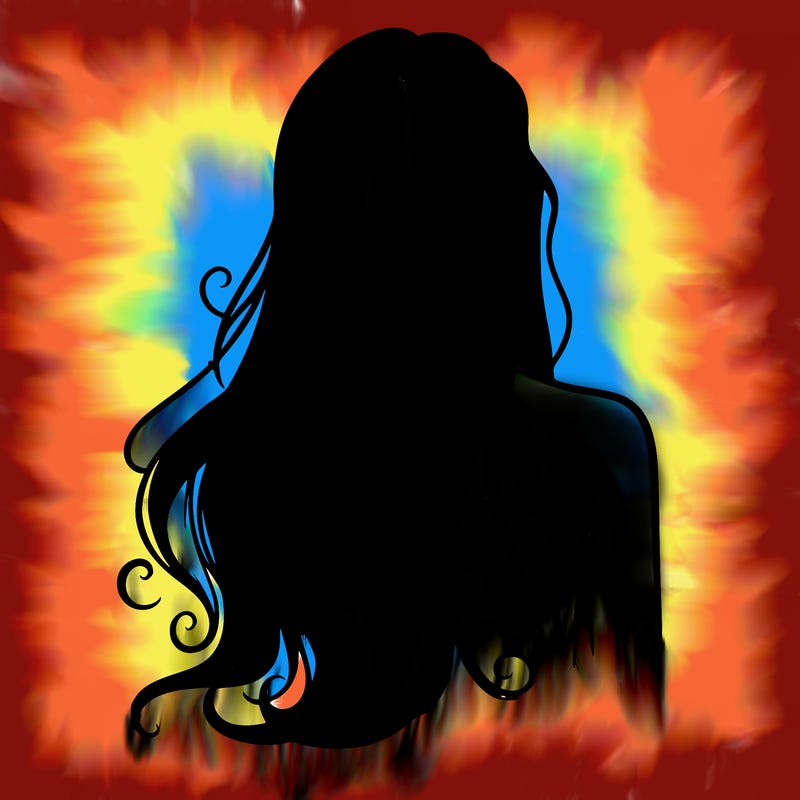 woman with long hair from behind