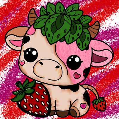 cute strawberry cow