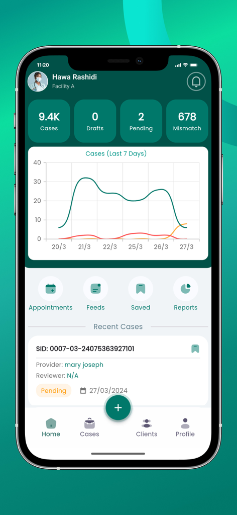 SEVIA - Panel de la aplicación SEVIA que muestra métricas de detección de cáncer de cuello uterino y tendencias de datos