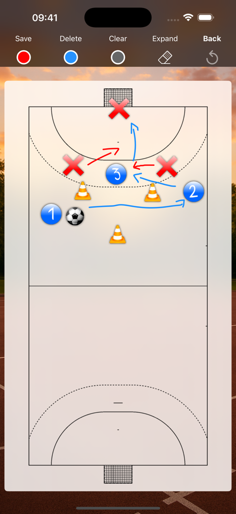 Assistant Coach Handball - Interactive handball tactical board for drawing plays and drills