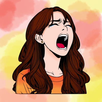 screaming realistic, girl