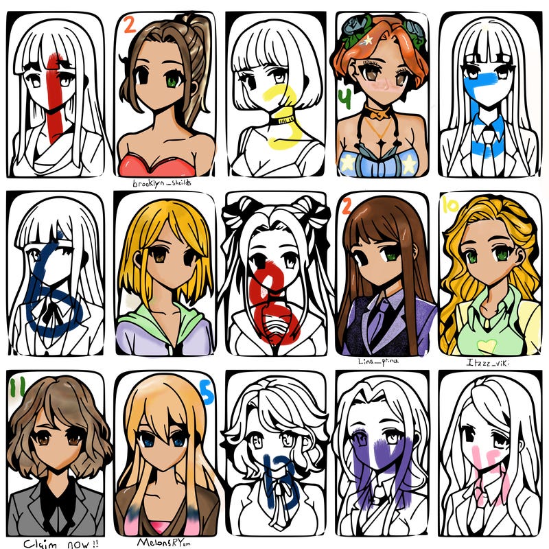 girls that look diffrent anime