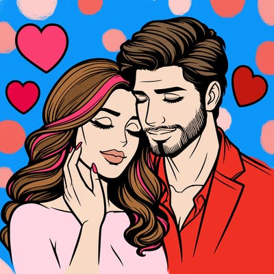 man and woman in love realistic