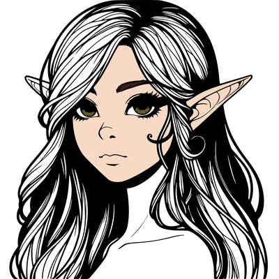elf girl realistic dark fantasy