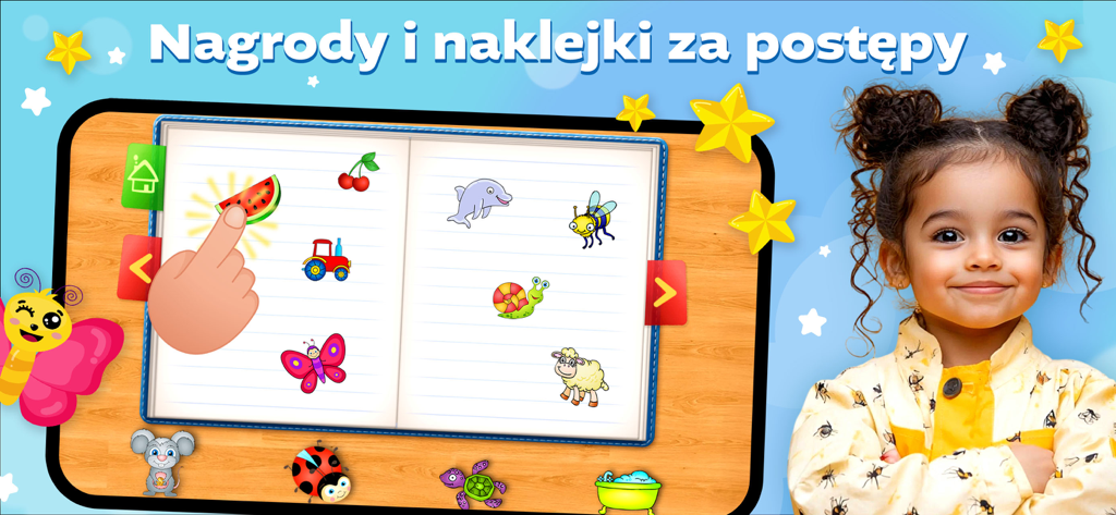 Gra Alfabet dla Dzieci - Sticker reward system in the Gra Alfabet dla Dzieci educational app for Polish children