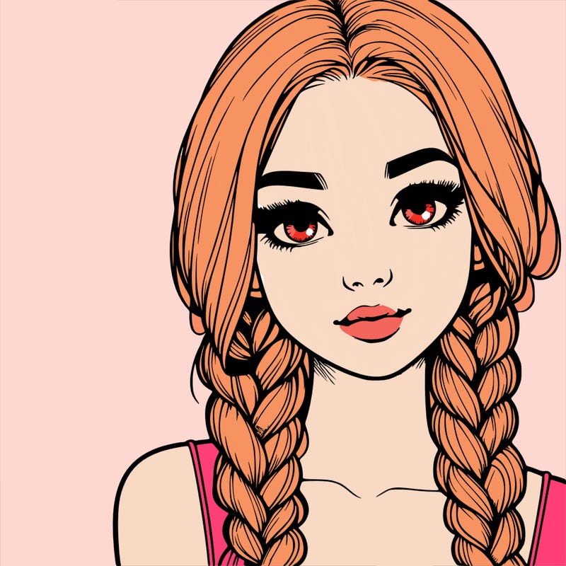 realistic girl with braids