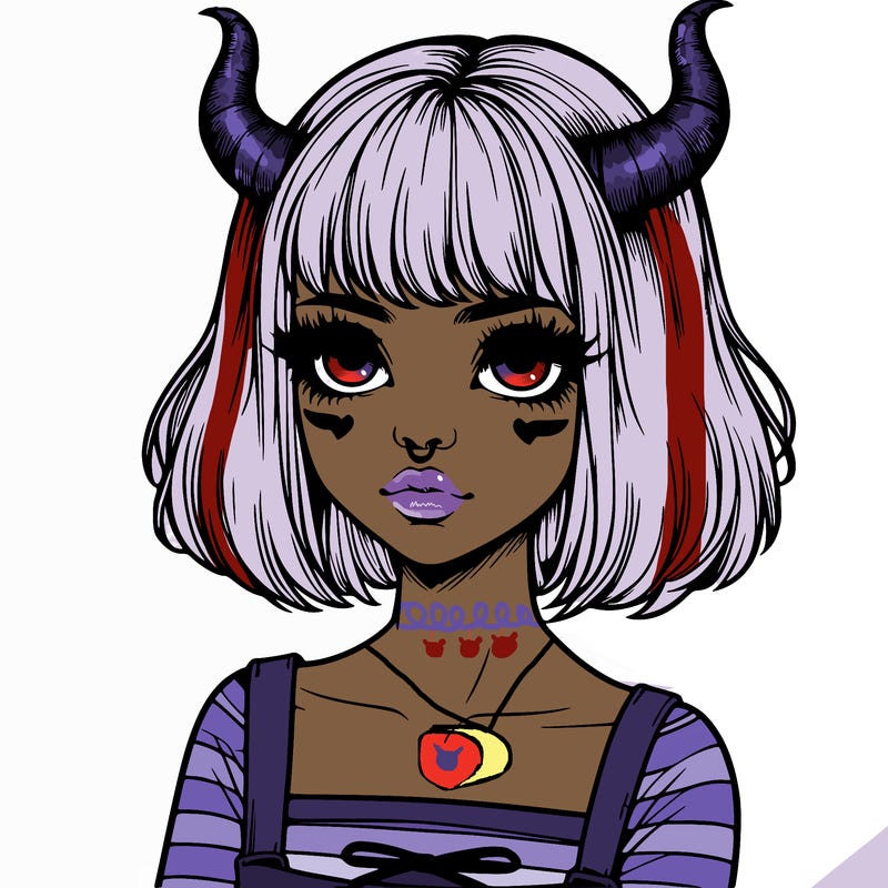 realistic girl with horns