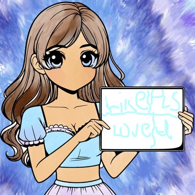 realistic pretty girl holding blank sign