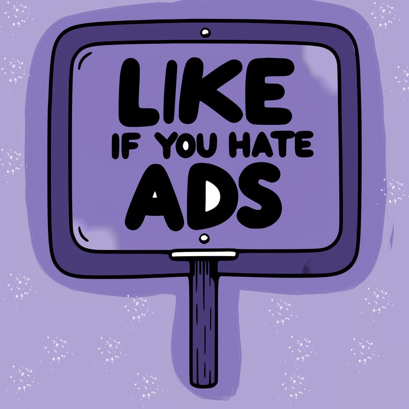 a sign that says like if you hate ads