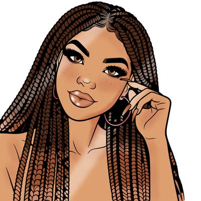 beautiful woman with box braids