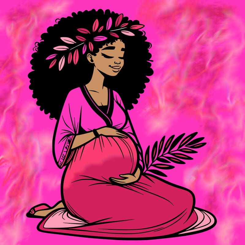 pregnant african american woman black and white