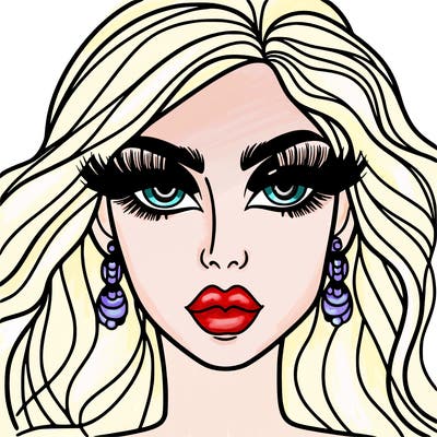 woman with extravagant makeup