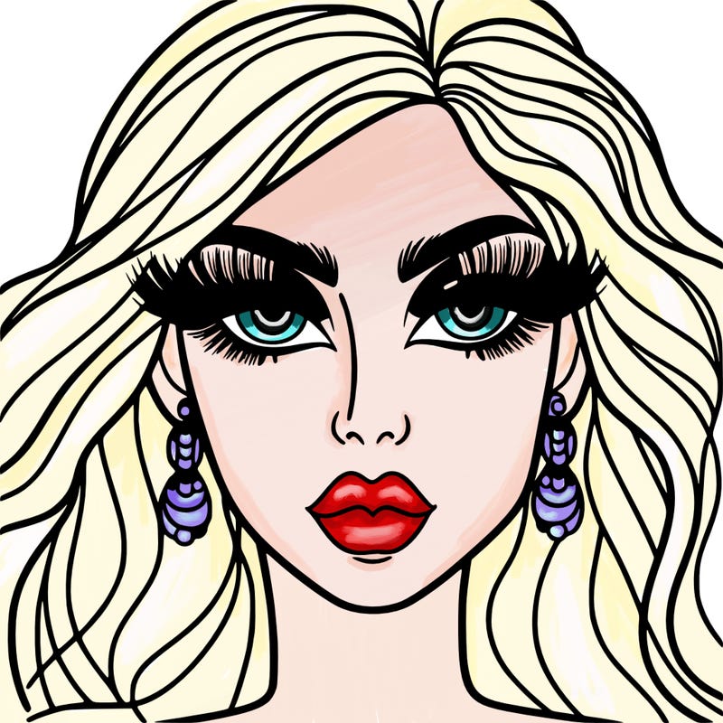 woman with extravagant makeup