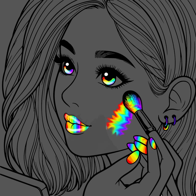 a realistic girl doing her makeup