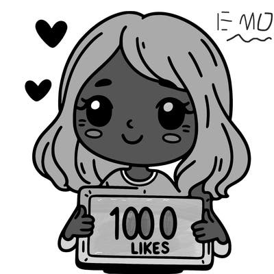 girl with 100 likes on a sign
