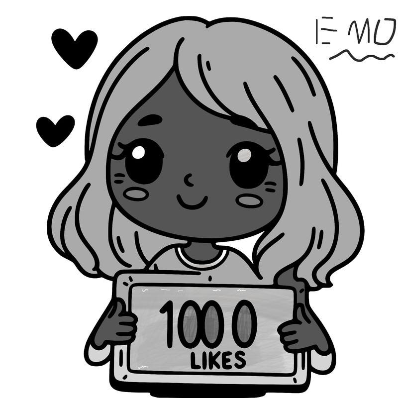 girl with 100 likes on a sign
