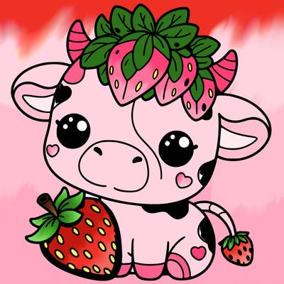 cute strawberry cow