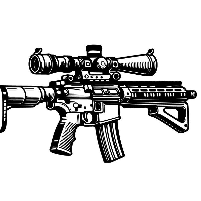 assault rifle with a scope