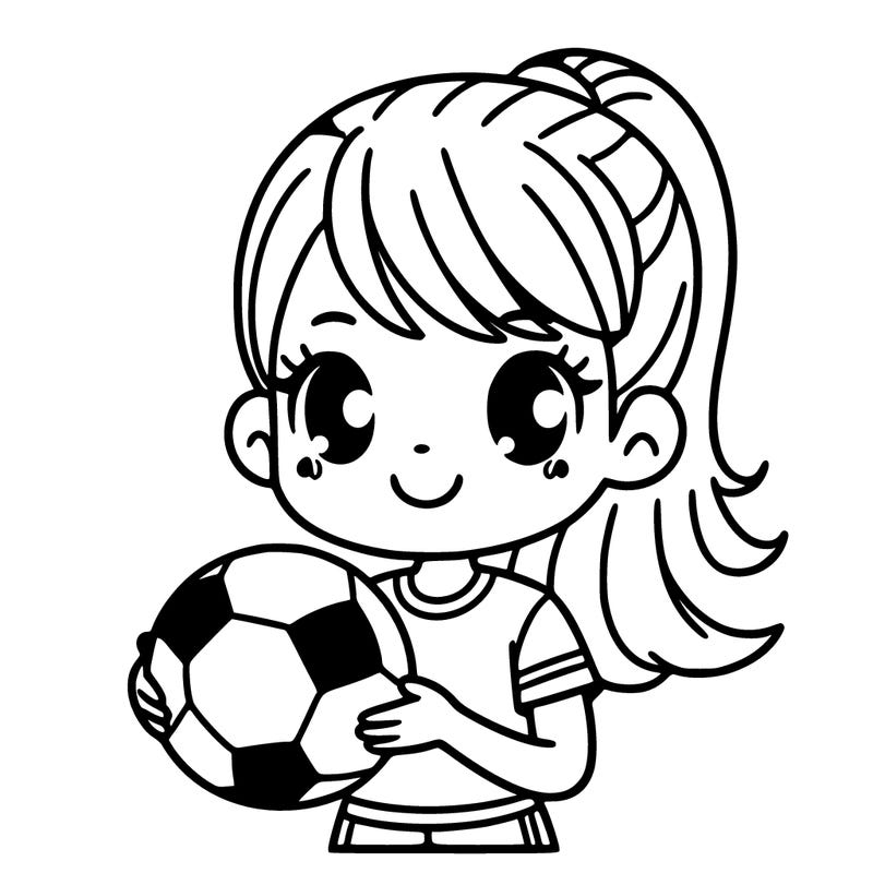 girl with a soccer ball in her hand