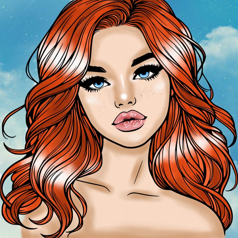 realistic girl with hair and lips