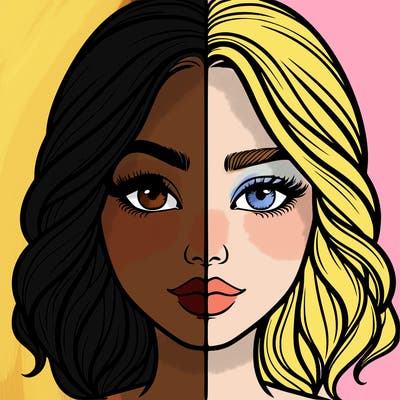 realistic girl split half