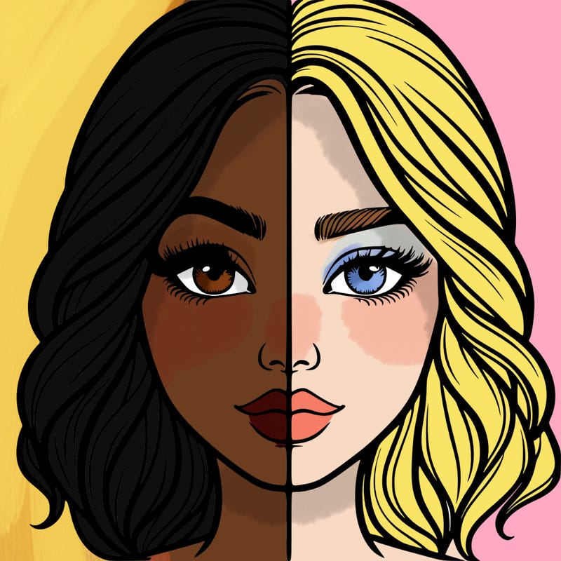 realistic girl split half