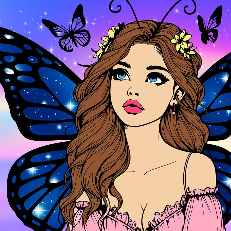 butterfly fairy realistic girl