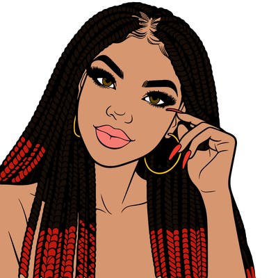 beautiful woman with box braids