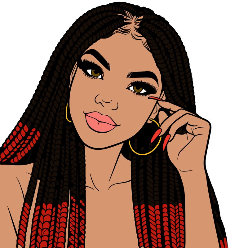 beautiful woman with box braids