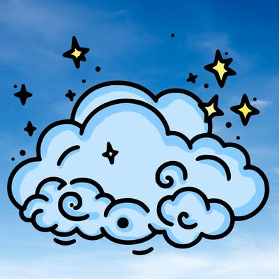 pink starry cloud sky