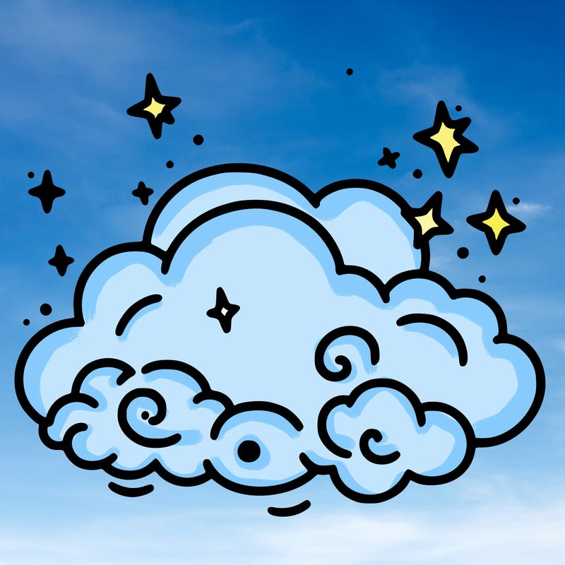 pink starry cloud sky