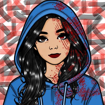 realistic girl with a hoodie