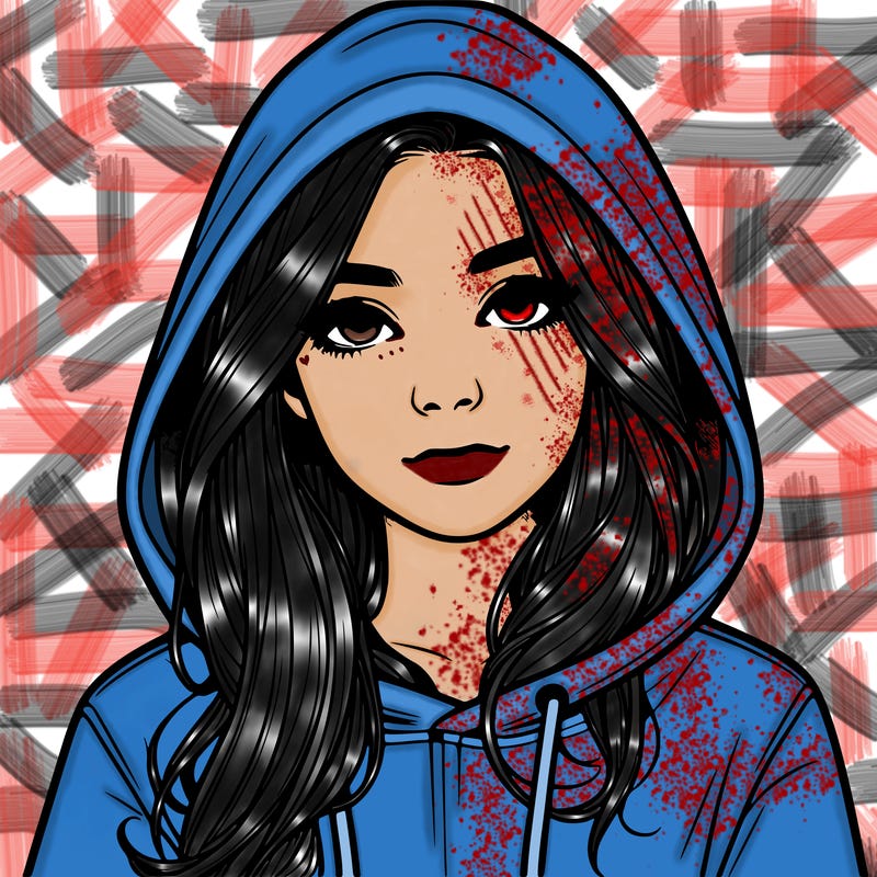 realistic girl with a hoodie