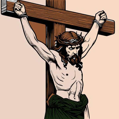 jesus realistic on the cross