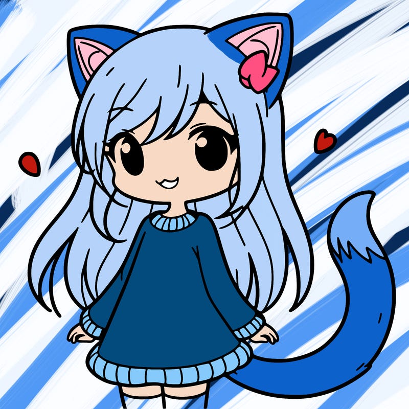girl with cat ears and tail