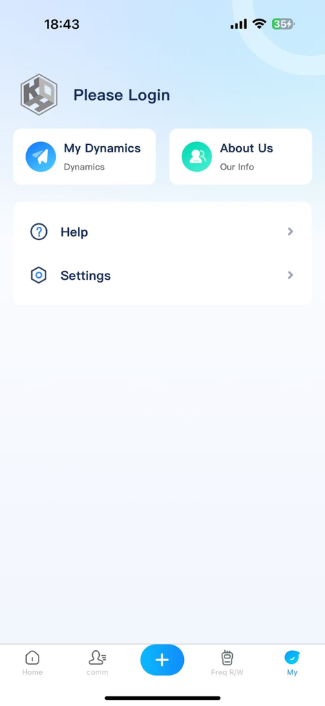 User profile and settings screen of the walkie-talkie tool mobile application