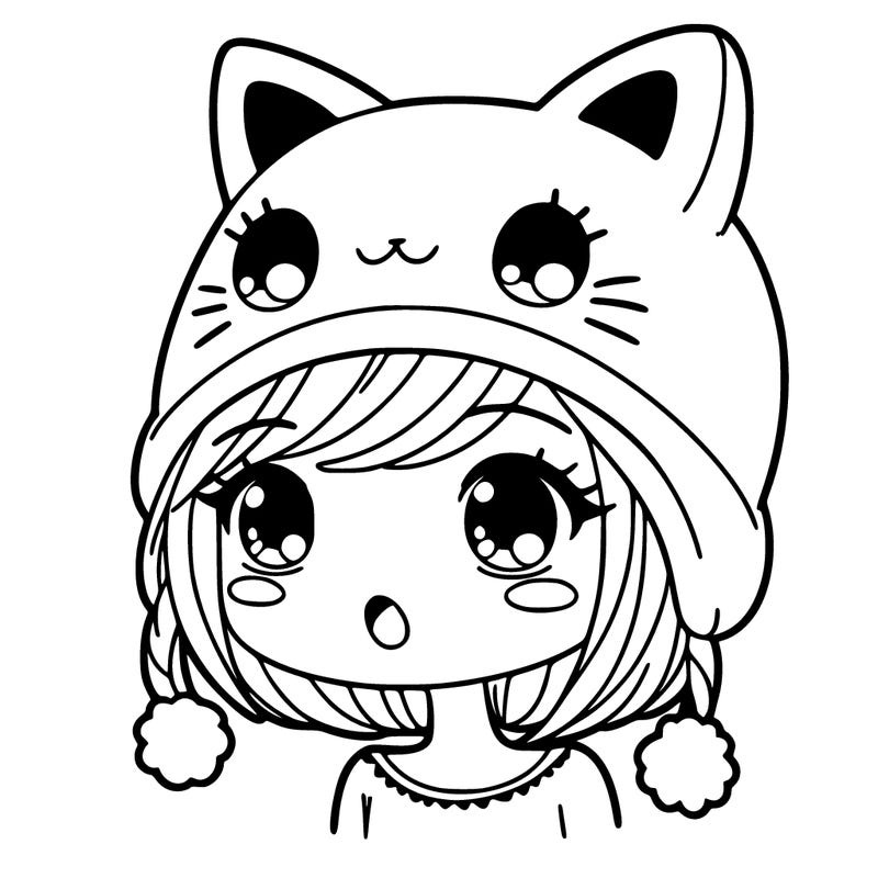 a girl with a cat hat