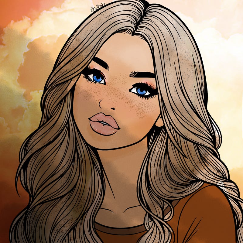 realistic girl with hair on her hair and lips